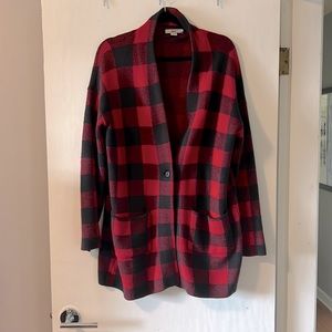 Bass Buffalo plaid sweater coat